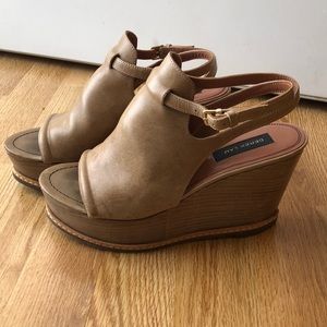 Derek Lam Malta Wood Wedge Sandal, size 6